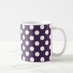 Vit polka dots på plommons lila kaffemugg
