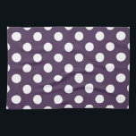 Vit polka dots på plommons lila kökshandduk<br><div class="desc">Vit polka dots på plommons lila</div>