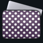 Vit polka dots på plommons lila laptop sleeve<br><div class="desc">Vit polka dots på plommons lila</div>