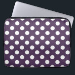 Vit polka dots på plommons lila laptop sleeve<br><div class="desc">Vit polka dots på plommons lila</div>