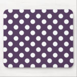 Vit polka dots på plommons lila musmatta<br><div class="desc">Vit polka dots på plommons lila</div>