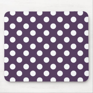 Vit polka dots på plommons lila musmatta