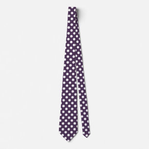 Vit polka dots på plommons lila slips