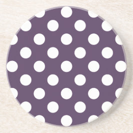 Vit polka dots på plommons lila underlägg sandsten