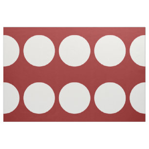 Vit Polka dots på Red Fabric Tyg
