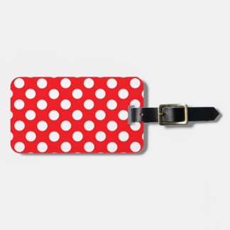 Vit polka dots på Röd bakgrund Bagagebricka