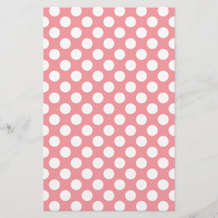 Vit polka dots på rosans bakgrund brevpapper