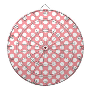 Vit polka dots på rosans bakgrund piltavla