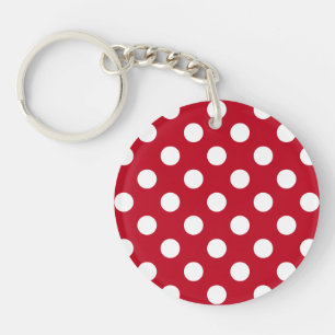 Vit polka dots på rött