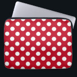Vit polka dots på rött laptop sleeve<br><div class="desc">Vit polka dots på rött</div>