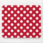 Vit polka dots på rött musmatta<br><div class="desc">Vit polka dots på rött</div>