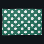 Vit polka dots på sädesvätska grönt kökshandduk<br><div class="desc">Vit polka dots på sädesvätska grönt</div>