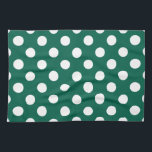 Vit polka dots på sädesvätska grönt kökshandduk<br><div class="desc">Vit polka dots på sädesvätska grönt</div>