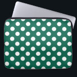 Vit polka dots på sädesvätska grönt laptop sleeve<br><div class="desc">Vit polka dots på sädesvätska grönt</div>