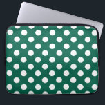 Vit polka dots på sädesvätska grönt laptop sleeve<br><div class="desc">Vit polka dots på sädesvätska grönt</div>