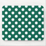 Vit polka dots på sädesvätska grönt musmatta<br><div class="desc">Vit polka dots på sädesvätska grönt</div>