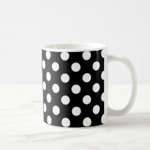 Vit polka dots på svart