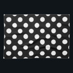 Vit polka dots på svart kökshandduk<br><div class="desc">Vit polka dots på svart</div>