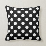 Vit polka dots på svart kudde<br><div class="desc">Vit polka dots på svart</div>