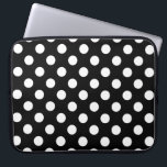 Vit polka dots på svart laptop sleeve<br><div class="desc">Vit polka dots på svart</div>
