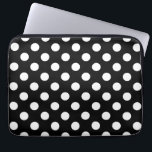 Vit polka dots på svart laptop sleeve<br><div class="desc">Vit polka dots på svart</div>