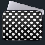 Vit polka dots på svart laptop sleeve<br><div class="desc">Vit polka dots på svart</div>
