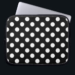 Vit polka dots på svart laptop sleeve<br><div class="desc">Vit polka dots på svart</div>
