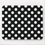 Vit polka dots på svart musmatta<br><div class="desc">Vit polka dots på svart</div>