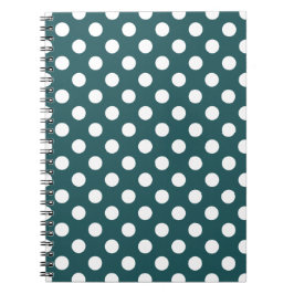 Vit polka dots på teal anteckningsbok