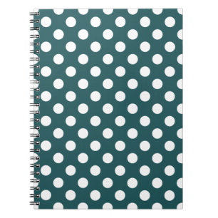Vit polka dots på teal anteckningsbok