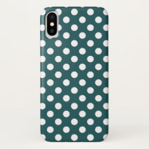 Vit polka dots på teal