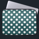 Vit polka dots på teal laptop sleeve<br><div class="desc">Vit polka dots på teal</div>