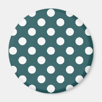 Vit polka dots på teal