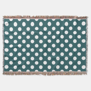 Vit polka dots på teal mysfilt