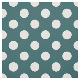 Vit polka dots på teal tyg