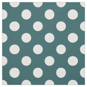 Vit polka dots på teal tyg