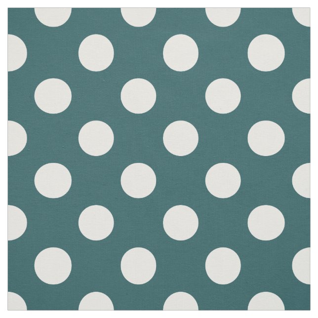 Vit polka dots på teal tyg (Provkarta)