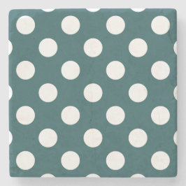 Vit polka dots på teal underlägg sten