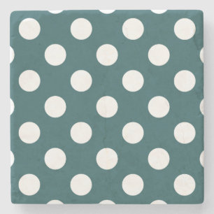Vit polka dots på teal underlägg sten