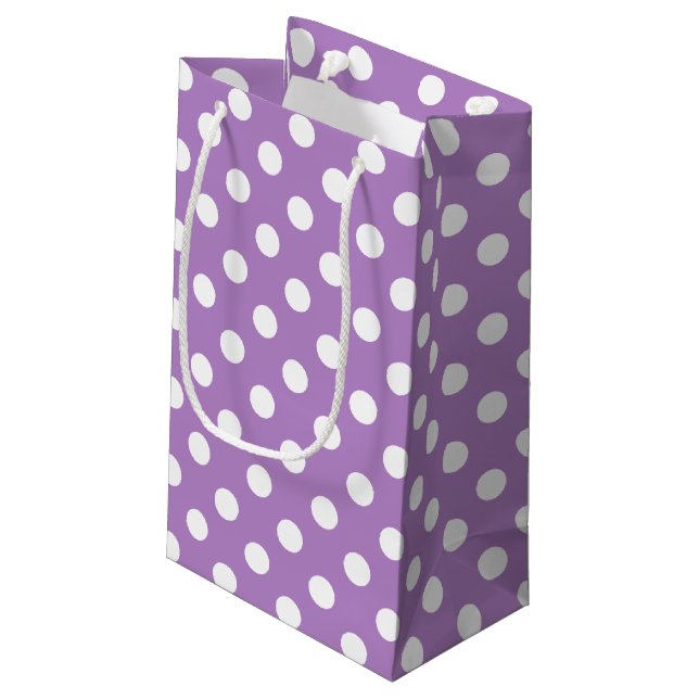 Vit Polka dots på Thistle Lila (Baksidan Vinklad)