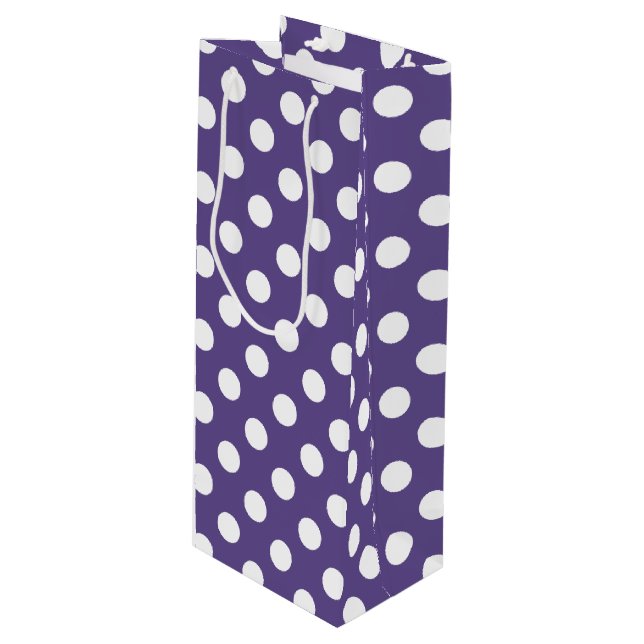 Vit polka dots på ultraviolett (Framsidan Vinklad)