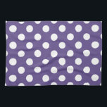 Vit polka dots på ultraviolett kökshandduk<br><div class="desc">Pantones färg år 2018 är ultraviolett.</div>