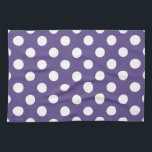 Vit polka dots på ultraviolett kökshandduk<br><div class="desc">Pantones färg år 2018 är ultraviolett.</div>