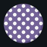 Vit polka dots på ultraviolett magnet<br><div class="desc">Pantones färg år 2018 är ultraviolett.</div>