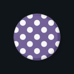 Vit polka dots på ultraviolett magnet<br><div class="desc">Pantones färg år 2018 är ultraviolett.</div>