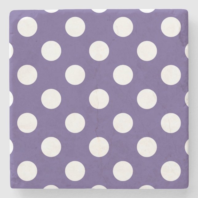 Vit polka dots på ultraviolett underlägg sten (Framsidan)
