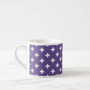 Vit polka kor på ultraviolett espressomugg