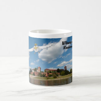 Vit polsk örn säger Välkommen till Krakow. Witamy Kaffemugg