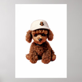 Vit Poodlahund Pappersmapp Poster