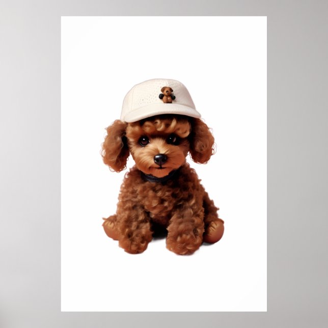 Vit Poodlahund Pappersmapp Poster (Framsidan)